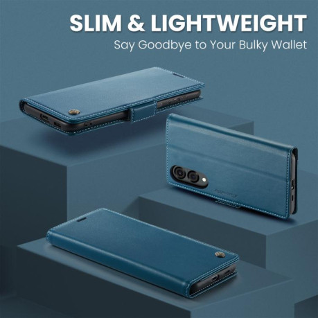 Чохол-книжка CaseMe 023 Butterfly Buckle Litchi RFID Anti-theft Leather для Samsung Galaxy S25 Edge 5G - синій