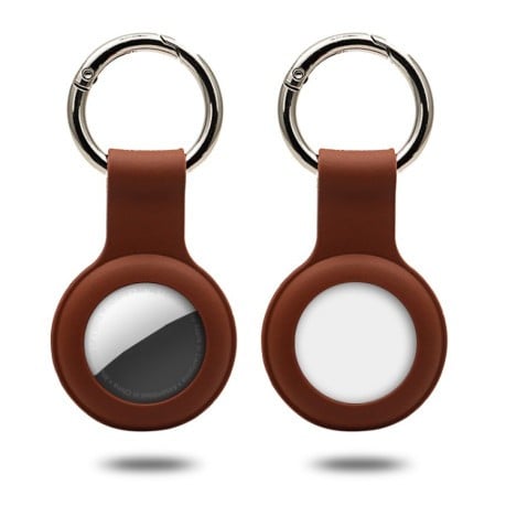 Силіконовий брелок з карабіном Keychain Ring для AirTag - коричневий