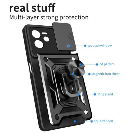 Протиударний чохол Camera Sliding для Realme C35 - синій