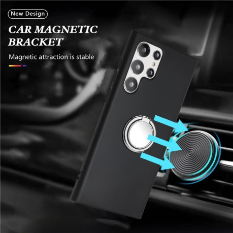 Противоударный чехол Matte with Ring Holder для Samsung Galaxy S25 Ultra 5G - серебристый