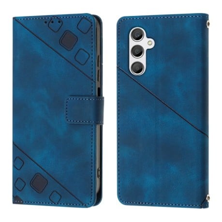 Чехол-книжка Skin-feel Embossed для Samsung Galaxy A24 4G - синий