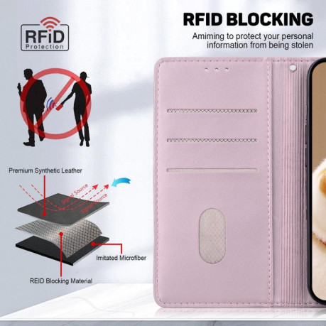 Чохол-книжка Cute Cats RFID Leather для Xiaomi Redmi Note 14 4G 164.84mm - золото