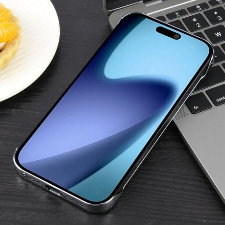 Противоударный чехол Electroplating Frameless Frosted Anti-Glare PC MagSafe для iPhone Air - серебристый