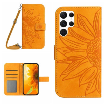 Чохол-книжка Skin Feel з малюнком соняшника на Samsung Galaxy S25 Ultra 5G - жовтий