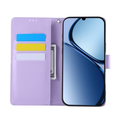 Чехол-книжка с тиснением &quot;Роза&quot; на Samsung Galaxy A07 4G / 5G - фиолетовый