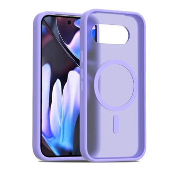 Противоударный чехол Skin Feel TPU Hybrid PC MagSafe для Google Pixel 9a - фиолетовый