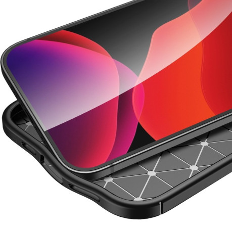 Противоударный чехол Litchi Texture на iPhone 13 Pro Max - черный
