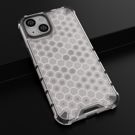 Противоударный чехол Honeycomb with Neck Lanyard для iPhone 15 Pro - белый