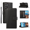 Чехол-книжка противоударная PU Genuine Leather Texture Embossed Line для Samsung Galaxy A35 - черный