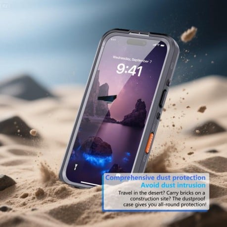 Протиударний чохол RedPepper IP68 Waterproof з MagSafe на iPhone 17 - чорно-сірий