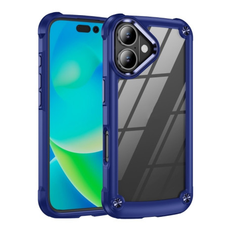 Противоударный чехол Lens Protection на iPhone 16 Plus - синий
