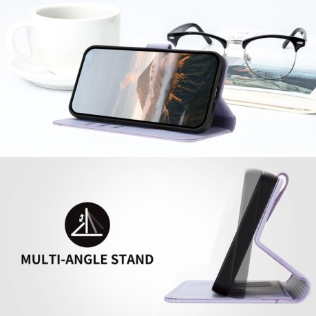 Чехол-книжка Triangle Pattern Buckle Clasp Leather на Infinix Note 40 4G - фиолетовый