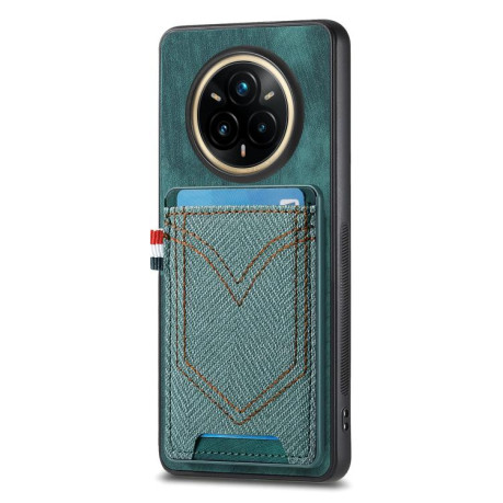 Чехол Denim Texture Leather Skin на Realme 14 Pro+ - зеленый