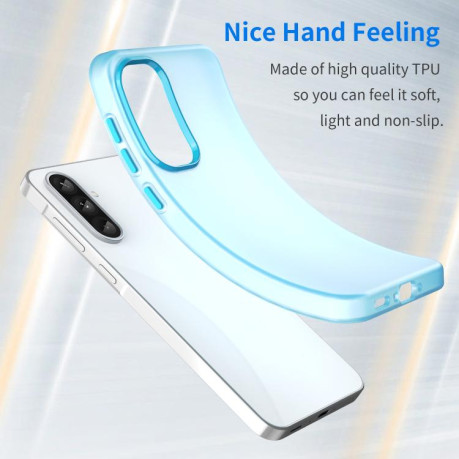 Противоударный чехол Frosted Translucent TPU Hybrid PC для Samsung Galaxy A56 5G - синий