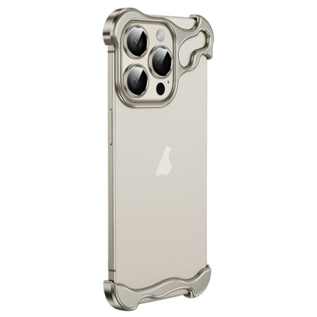 Противоударный чехол Frameless Metal Corner для iPhone 15 Pro - серый