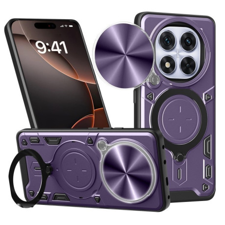 Чохол протиударний CD Texture Sliding Camshield Magnetic Holder на Xiaomi Redmi Note 14 Pro 5G/Poco X7 - фіолетовий