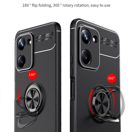 Ударозахисний чохол Metal Ring Holder 360 Degree Rotating на Realme 10 4G - червоний