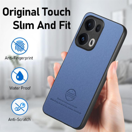 Чохол Twill Fabric Leather Skin Back для OPPO Reno13 Global - синій