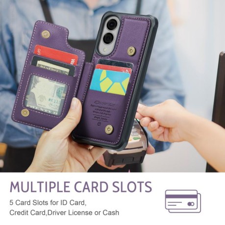 Чохол CaseMe C22 Card Slots Holder RFID Anti-theft для Samsung Galaxy S25 Edge 5G - фіолетовий