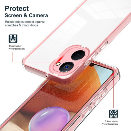 Противоударный чехол Clear Color Frame для Realme 10 4G - розовый
