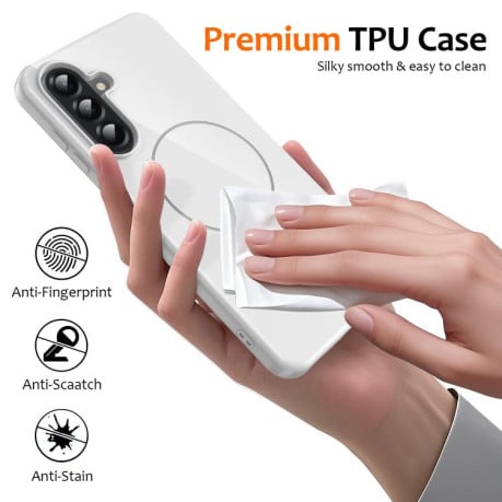 Чохол Glossy TPU Shockproof з MagSafe на Samsung Galaxy A17 5G/4G - білий