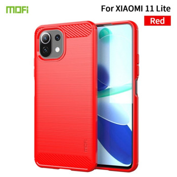 Противоударный чехол MOFI Gentleness Series для Xiaomi Mi 11 Lite/Mi 11 Lite NE - красный