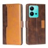 Чохол-книжка Contrast Color для Vivo V25 5G/V25e 5G/X80 Lite - Dark Brown+Gold