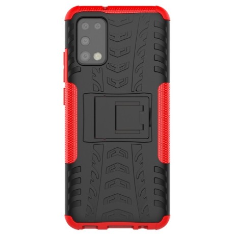 Противоударный чехол Tire Texture на Samsung Galaxy A02s - красный
