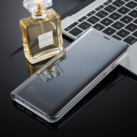 Чехол- книжка Clear View для Samsung Galaxy S9/G960 PU Electroplating Mirror  серебристый