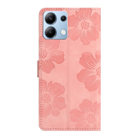 Чохол-книжка Flower Embossing Pattern для Xiaomi Redmi Note 14 4G - рожевий