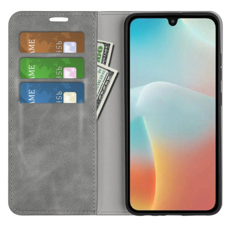 Чехол-книжка Retro Skin Feel Business Magnetic на Samsung Galaxy M16 / F16 - серый