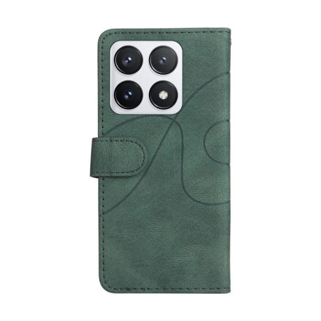 Чохол-книжка Dual-color Splicing Flip Leather для Xiaomi 14T Pro - зелений