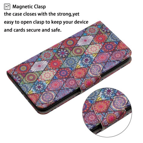 Чохол-книжка Colored Drawing Pattern для Samsung Galaxy S24 FE 5G - Kaleidoscope