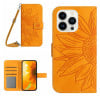 Чехол-книжка Skin Feel Sun Flower для iPhone 15 Pro Max - желтый