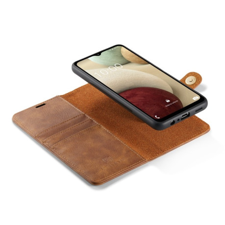 Кожаный чехол-книжка DG.MING Crazy Horse Texture на Samsung Galaxy A04s/A13 5G - коричневый