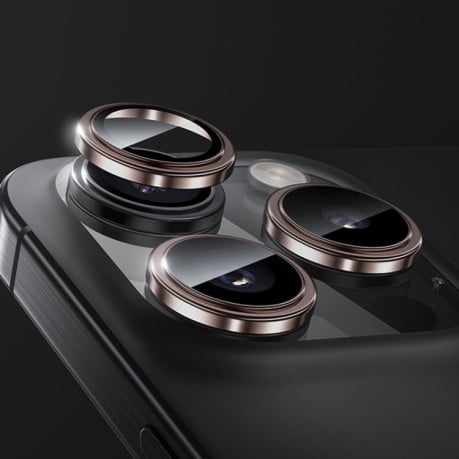 Защитное стекло Benks King Kong Series Corning Single Metal Lens для iPhone 16 Pro Max - розовое золото