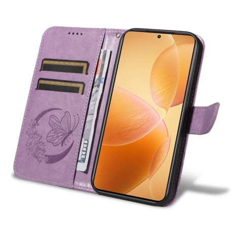Чохол-книжка Swallowtail Butterfly Embossed Leather для Xiaomi 14T Pro - фіолетовий
