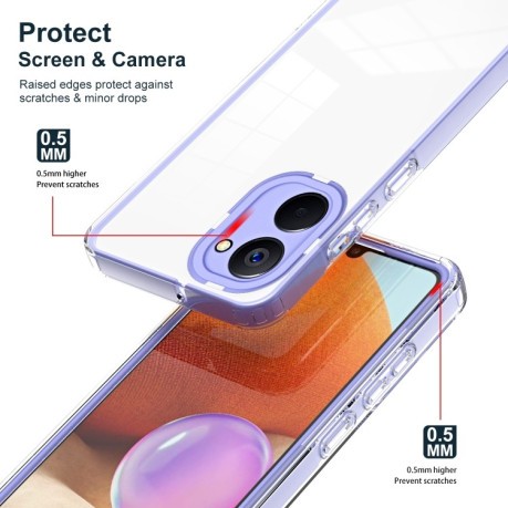 Противоударный чехол Clear Color Frame для Realme 10 4G - фиолетовый