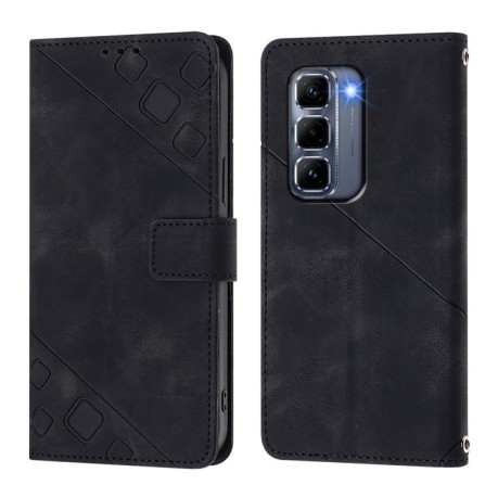 Чохол-книжка Skin-feel Embossed для Infinix Hot 50 Pro+ 4G - чорний