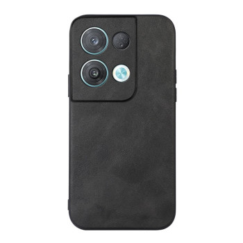 Противоударный чехол Cowhide Texture для OPPO Reno 8 - черный