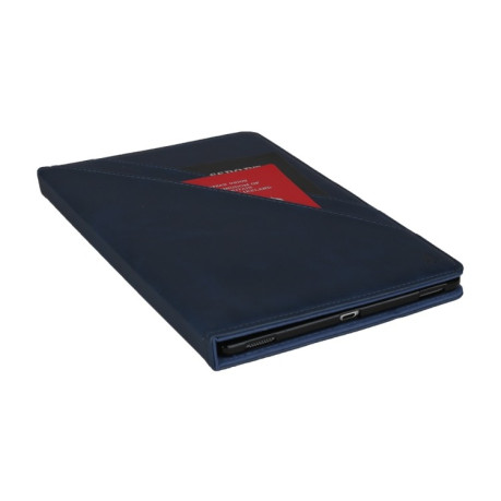 Кожаный чехол-книжка Double Brackets на iPad 9/8/7 10.2 (2019/2020/2021) - синий