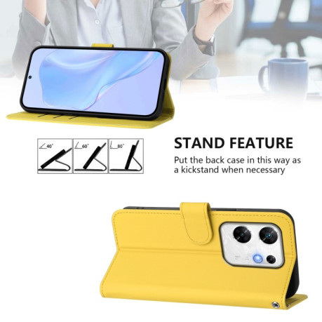 Чехол-книжка Skin Feel Solid Color Leather для Infinix Zero 30 4G - желтый