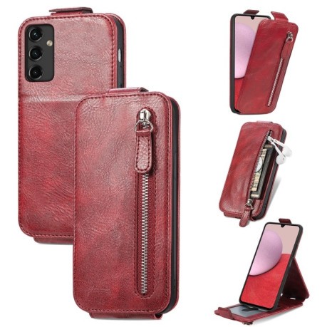 Флип-чехол Zipper Wallet Vertical для Samsung Galaxy A14 5G - красный