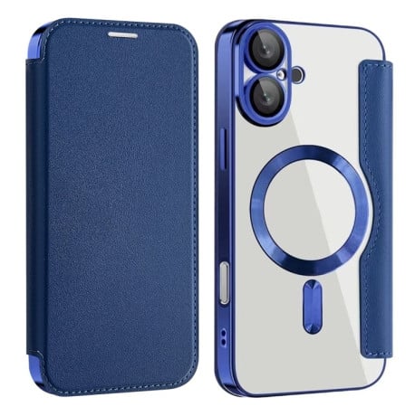 Чехол-книжка Shield MagSafe RFID Anti-theft Leather для iPhone 16 - синий