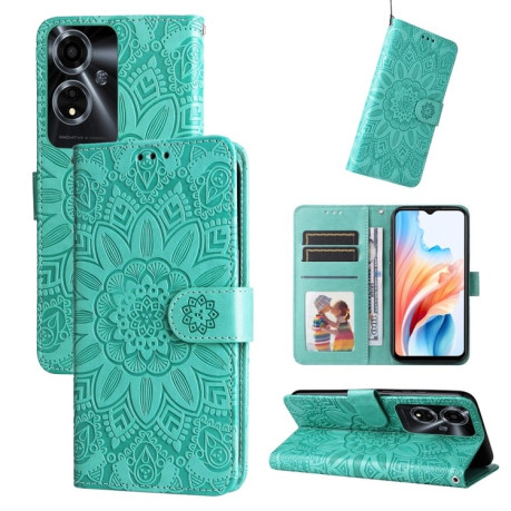 Чехол-книжка Embossed Sunflower для OnePlus Nord 3 5G - зеленый