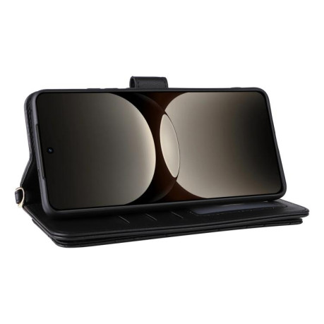 Чехол-книжка Multifunctional 6-Card Slots Leather на Realme GT 7 Pro - чорний
