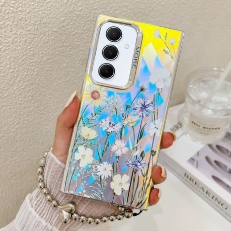 Чохол Electroplating Laser Flower Phone Case with Wrist Strap для Samsung Galaxy A55 5G - Chrysanthemum AH5