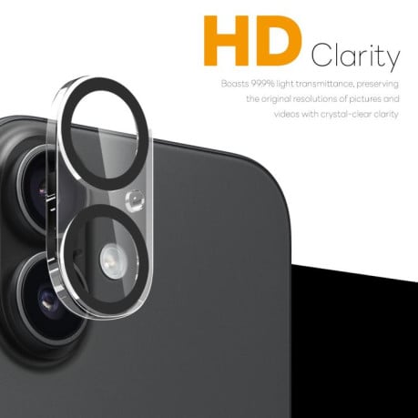 Комплект защитных стекл на камеру 2pcs NORTHJO Camera Lens Protector 3D Night Shot Tempered Glass на iPhone 17 - черный