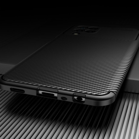 Ударозахисний чохол HMC Carbon Fiber Texture Samsung Galaxy M32/A22 4G - коричневий