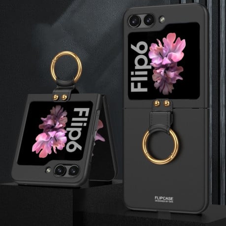 Протиударний чохол GKK Ultra-thin PC Full Coverage with Ring Holder для Samsung Galaxy Flip 6 - чорний